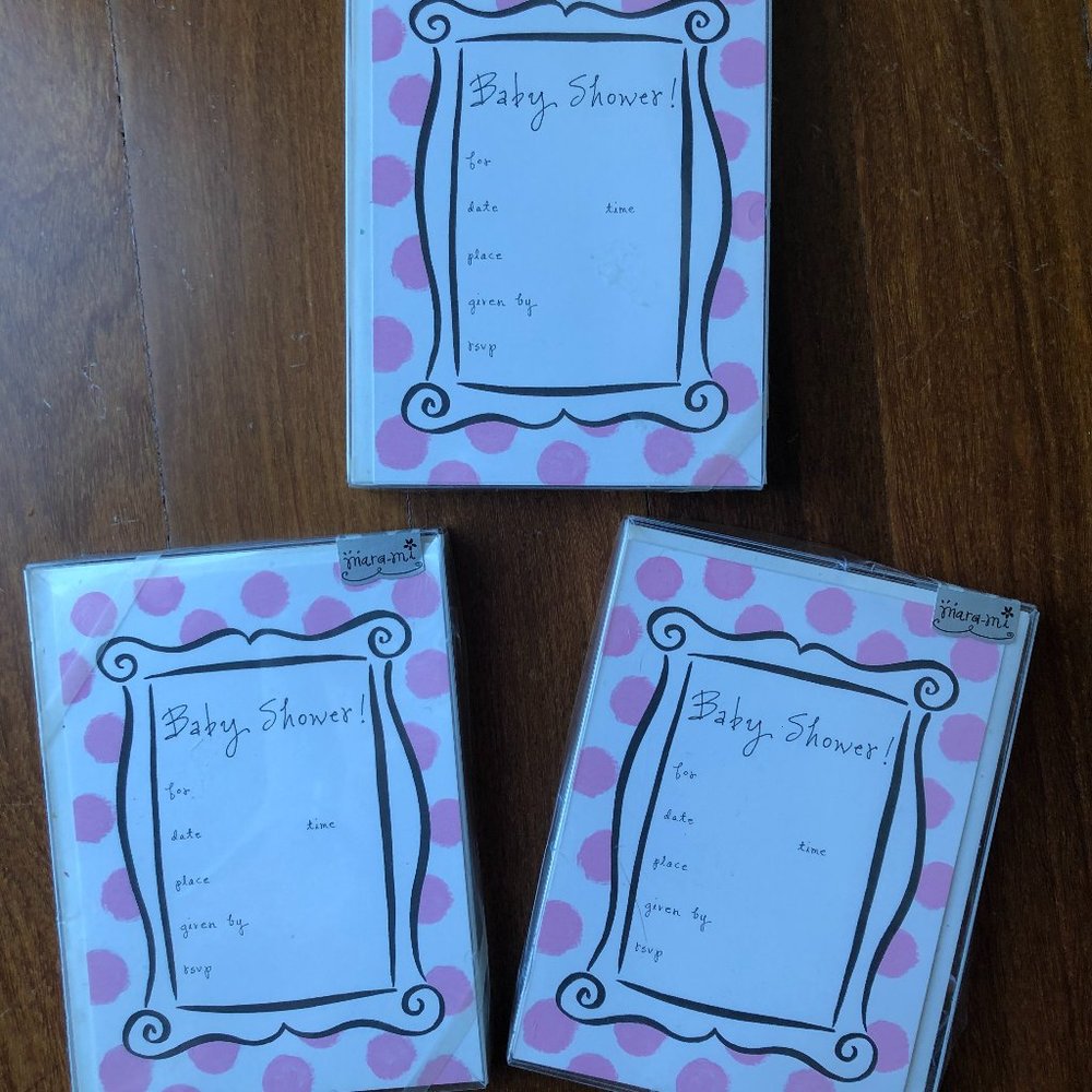 Pink Polka Dot Baby Shower Invitations - 30 count